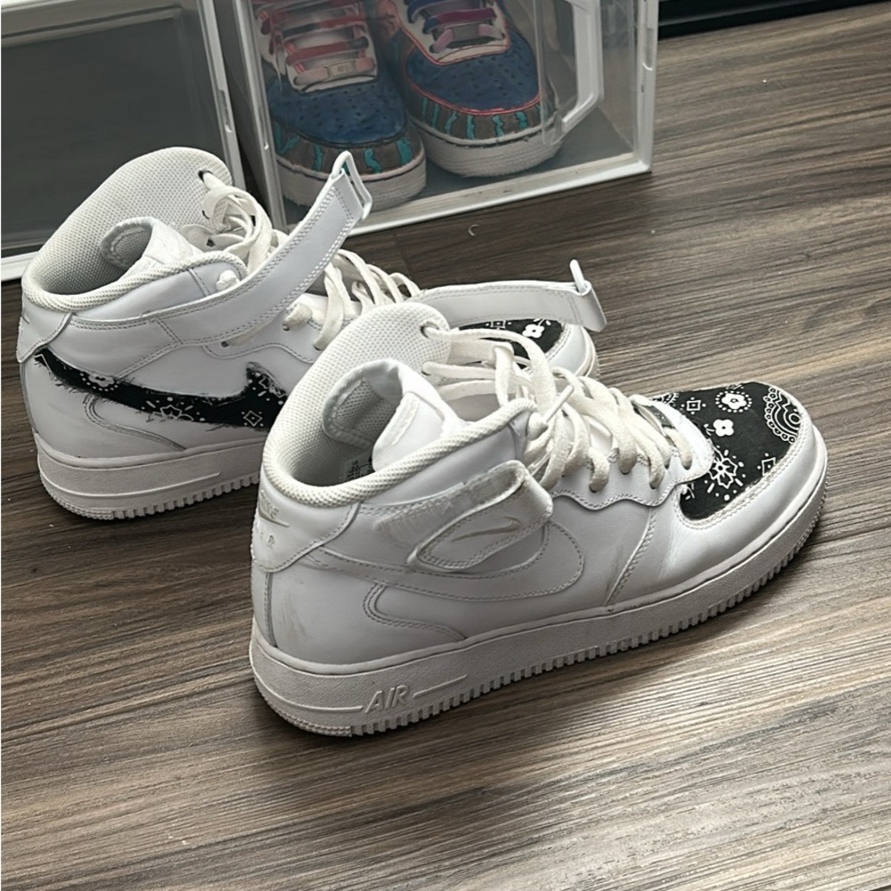 Nike White and Black High-Top Sneakers